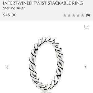 Pandora Intertwined Twist Stackable Ring Size 7